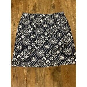 Talbots Women’s Blue & White Paisley Knee Length Pencil Skirt Size 6 EUC